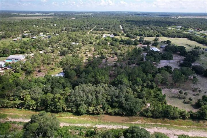 Bird's eye view of a heavily wooded area