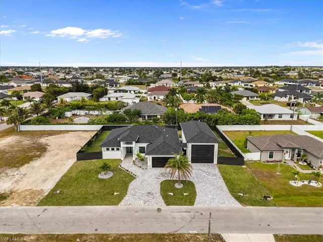 Aerial view of residential area