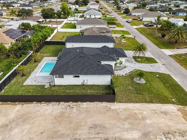 Aerial view of residential area