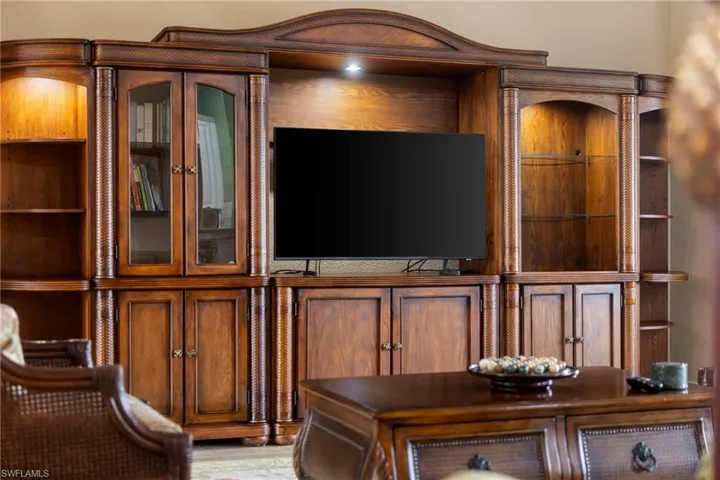 All Tommy Bahama furniture stays with the home includes Master bedroom, 2 guest bedrooms, Den, Family room. All 3 tvs stay with the home.