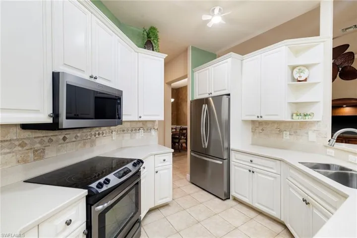 All kitchen stainless steel appliances stay with the home. Be aware of the motion sensor faucet.