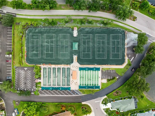 Aerial view of Tennis Courts, Bocce Ball and Shuffle board