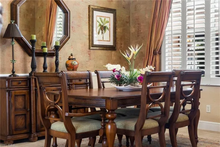 Dining area featuring Tommy Bahama Dining set stays.