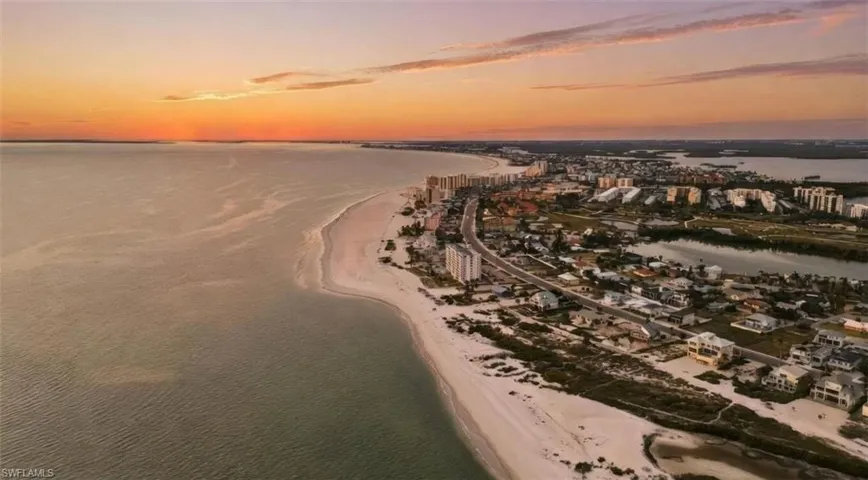 Aerial view of expansive coastline