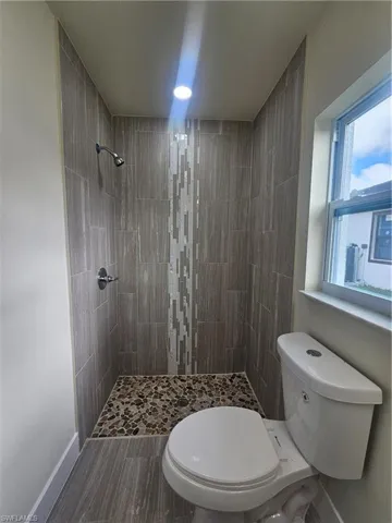 Bathroom with a shower stall