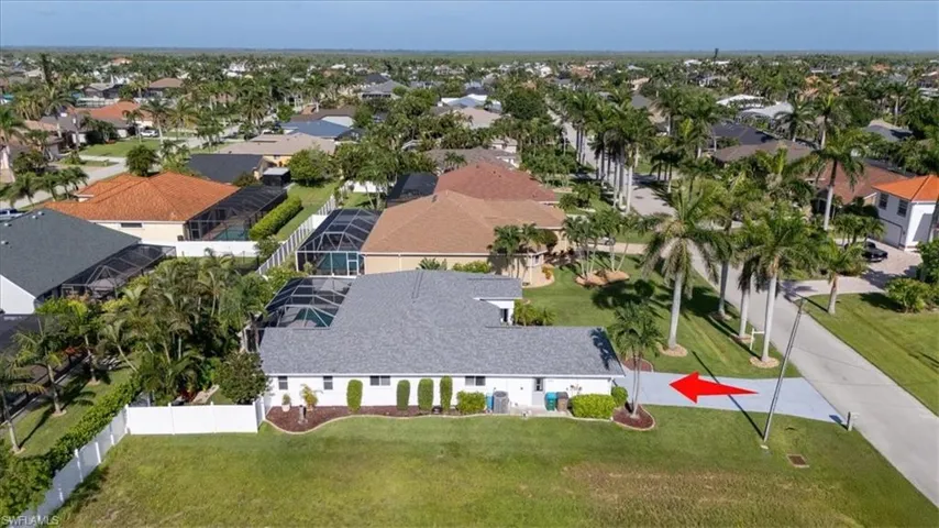 Aerial perspective of suburban area