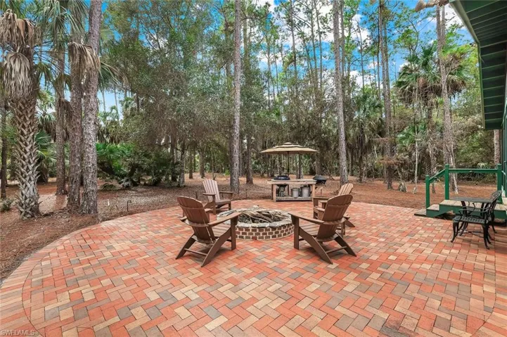 Backyard with Fire Pit