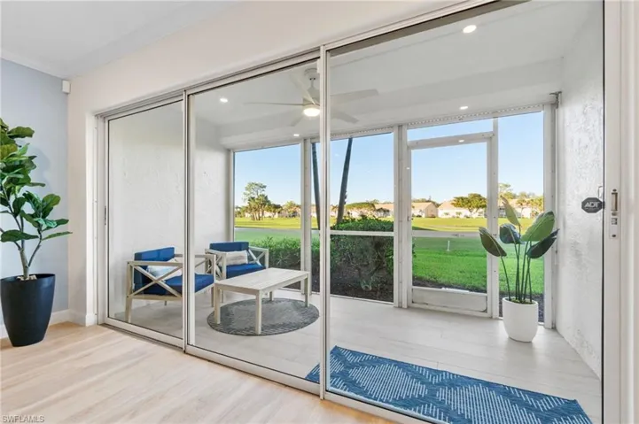Walk out Screened in lanai offers expansive golf course views as well as lake vistas.  Perfect place for morning coffee or evening relaxation.