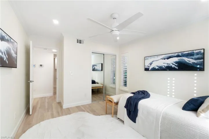 Guest bedroom offers spaciousness and privacy of the split floor plan