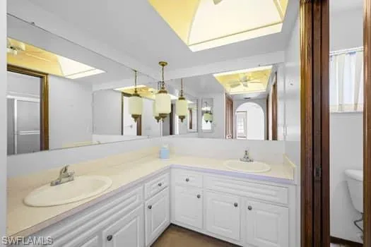 Full bathroom with double vanity