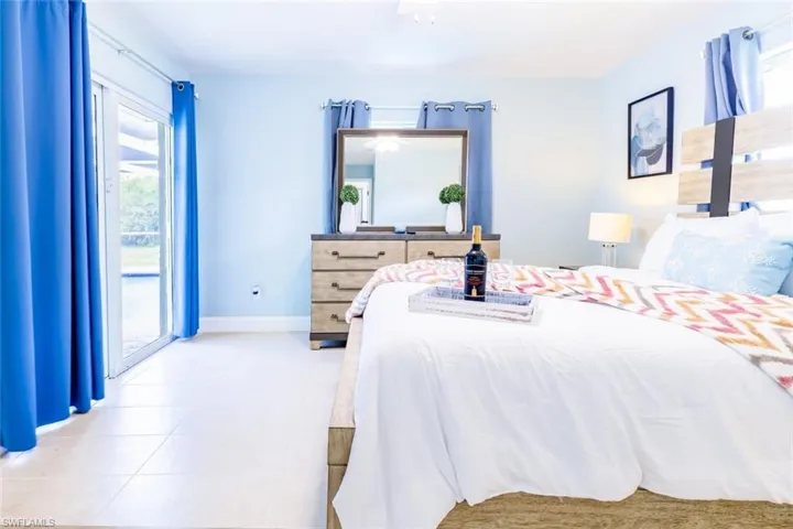 Light-toned tile flooring throughout