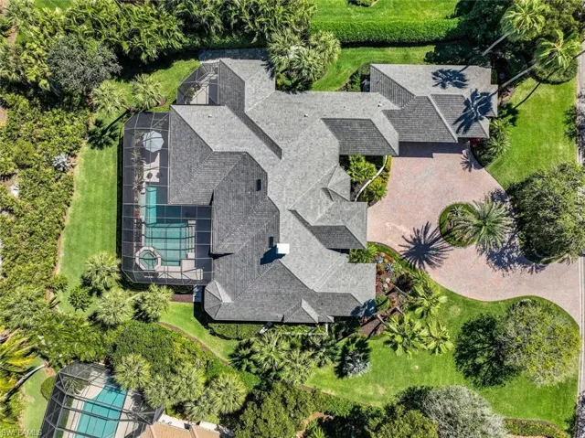 Aerial view of the home.