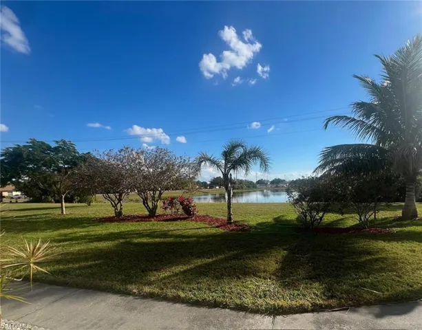 View of the lake from the patio outside the front door.