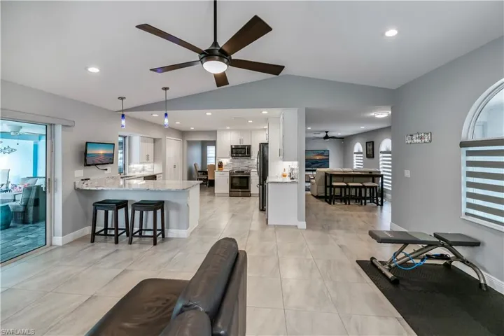 Tile floors throughout