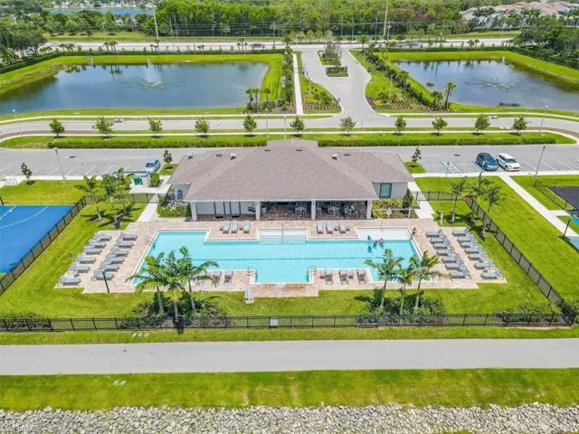 Aerial view of a large body of water
