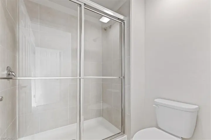 Bathroom with a stall shower