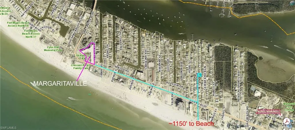 Overhead showing property location on the island.