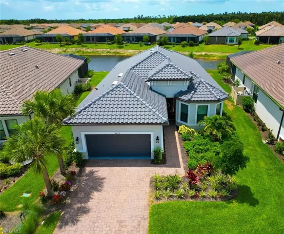 View of front of home with a garage