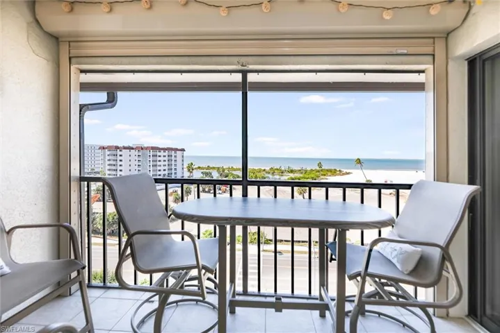 Balcony with a water view