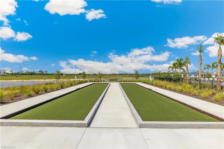 View of property's community featuring a bocce ball area
