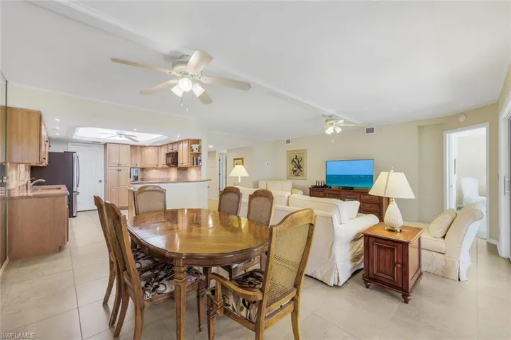 View of kitchen from dining area.