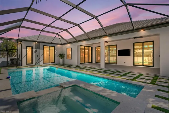 STUNNING NOTHERN REAR EXPOSURE, COMFORTABLE OUTDOOR LIGHTING, creating IDEAL setting for RELAXING in SPA, SWIMMING in SALTWATER POOL, or HOSTING BBQs