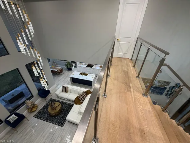 Living room featuring light wood-style flooring