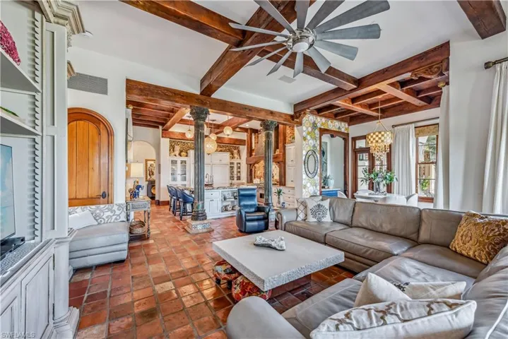 Family Room with custom built-ins