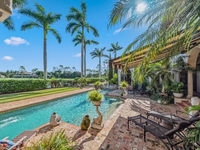 50' pool with views of golf and lake