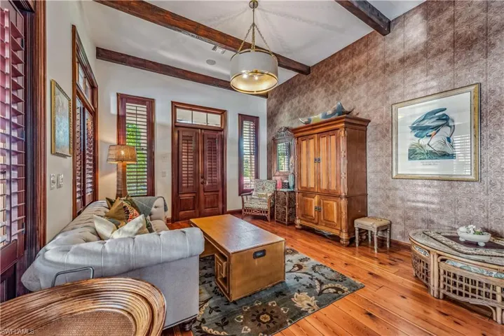 Living room in private guest quarters