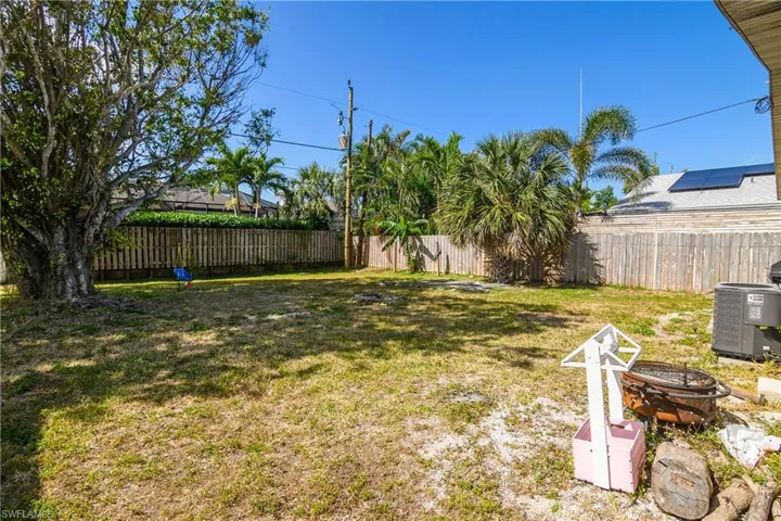 View of the back yard of one of the units