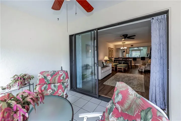 Access the Screened Lanai from the Great Room through the large sliding glass doors.