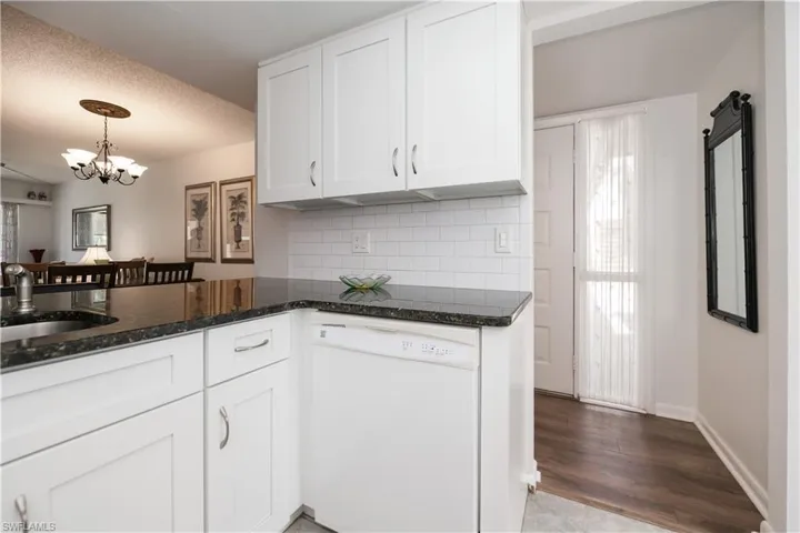 Kitchen provides a little privacy from the entrance