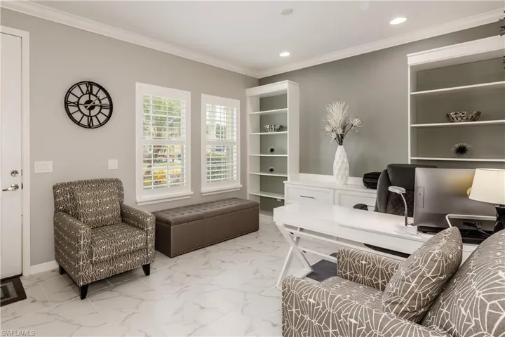 Den with Custom built ins