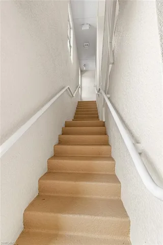 Stairs with a textured wall