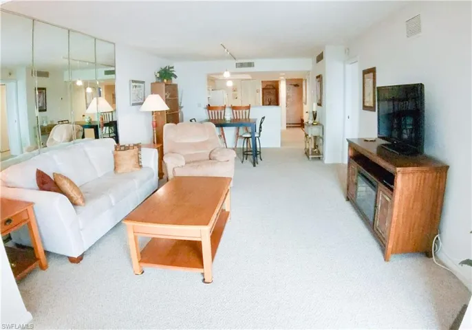 View of carpeted living room