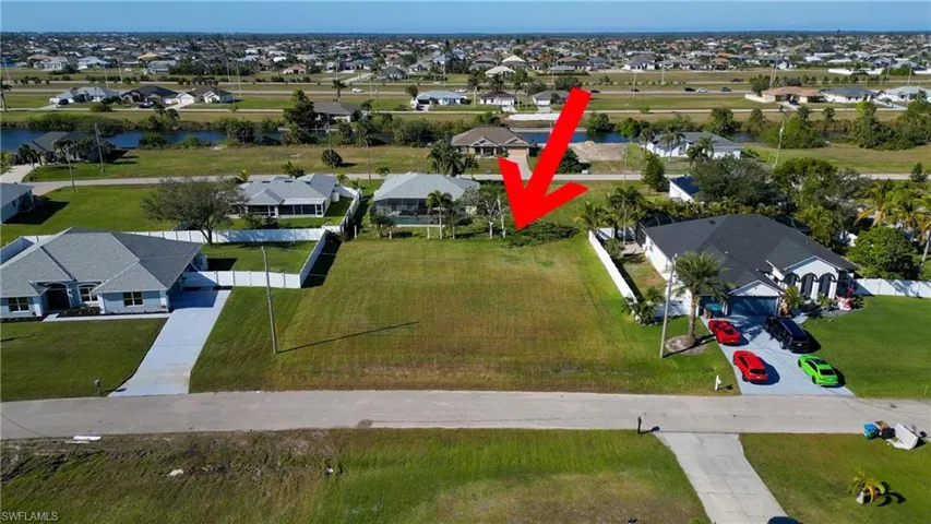 Aerial view of lot for sale next door
