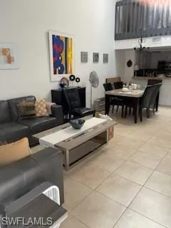 View of tiled living room