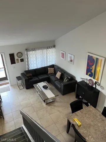 View of tiled living room