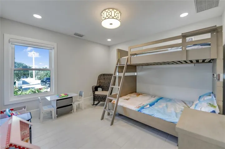 Bedroom with recessed lighting