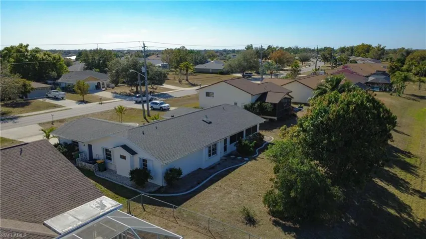 Aerial view of residential area