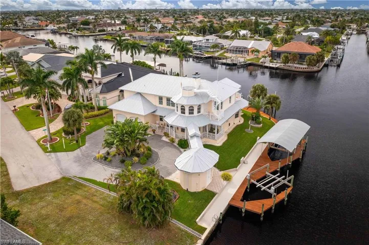 Bird's eye view with a residential view and a water view