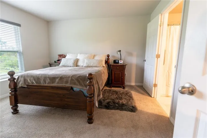 Bedroom with carpet floors