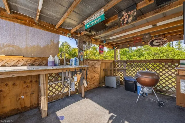 View of patio / terrace with a sink