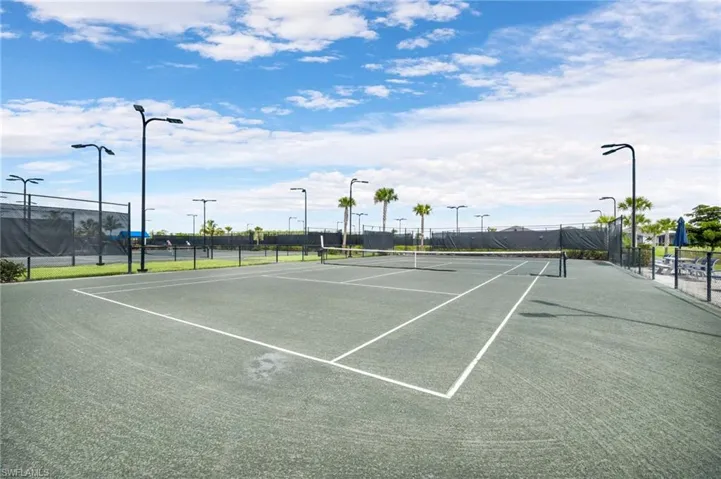 View of tennis court