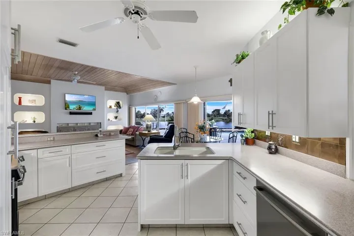Endless Storage Spaces, Pull Out Drawers, Plus another Separate Pantry (not Shown), Tile Flooring