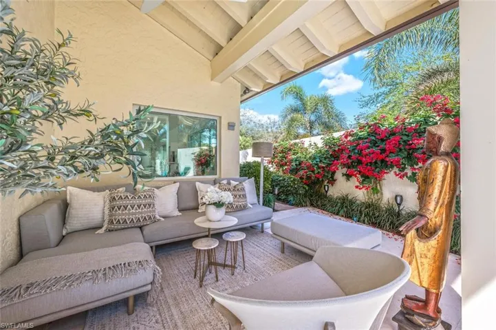View of patio featuring an outdoor hangout area