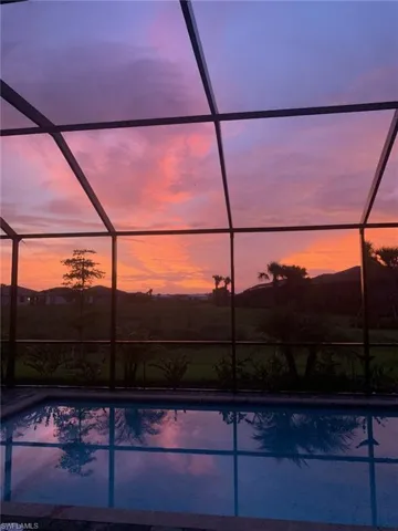 Sunset view from pool