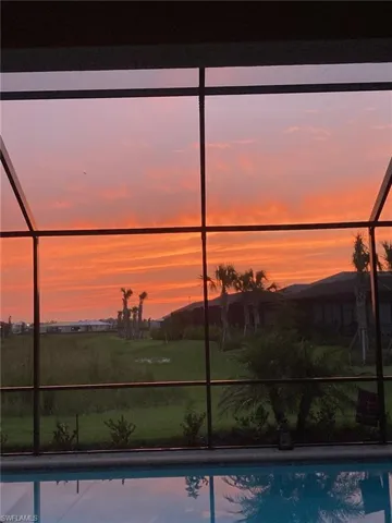 Sunset view from pool