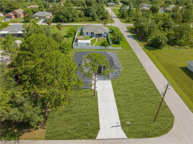 Aerial perspective of suburban area